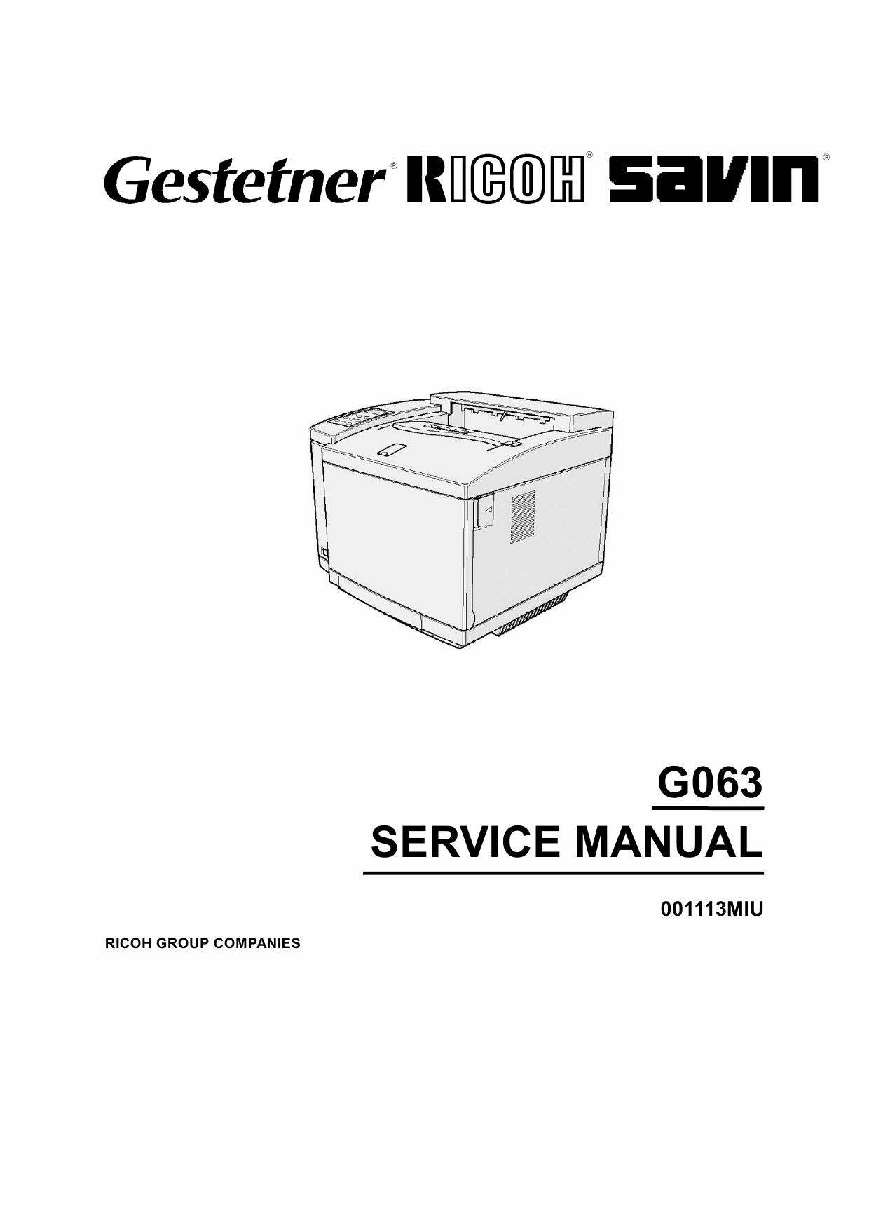 RICOH Aficio AP-206 G063 Parts Service Manual-1